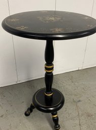 A Vintage Hand Painted Hitchcock  Style Candle Stand Table