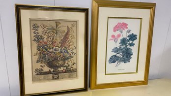 A Pair Of Framed Floral Print