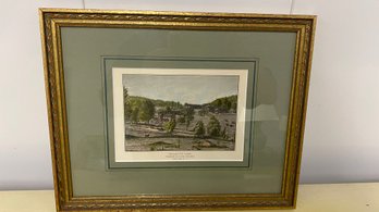 An Antique Hand Colored Engraving ' Briarcliff Farm' Property Of J Stillman