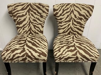 A Pair Of Upholstered Side Chairs.