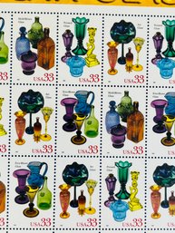 SEALED American Glass Stamp Full Sheet Of  15  33 Cent Stamps