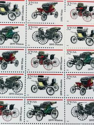 US 32 Cent ANTIQUE AUTOS Sheet Of 20 Stamps Sealed