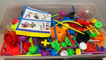 Container Of Fisher Price Toys Pieces