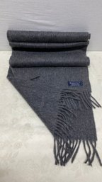 Burberrys Gray Cashmere Scarf Made In Scotland