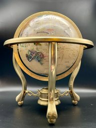 Alexander Kalifano 14' Tall Semi Precious Stone Globe With Brass Base And Compass.