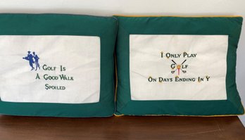 A Pair Of Vintage Funny Golf Quote For Golfers Throw Pillow