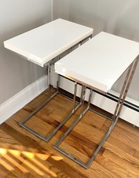 Pair Of Laminate Top Metal Base Side Table