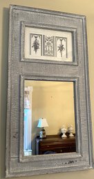 A Trumeau Style Wall Mirror With Vintage Print