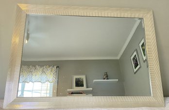 A Contemporary Silver Frame Beveled Mirror - 42' X 30'