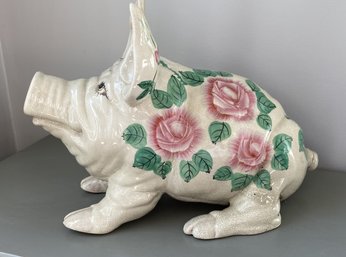 A Decorative Wemyss Ware Style Ceramic Pig