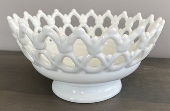 Vintage Doric Lace Milk Glass Bowl