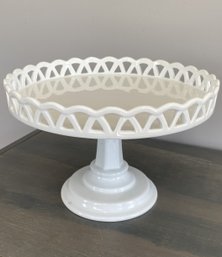 A Vintage Milk Glass Cake Stand