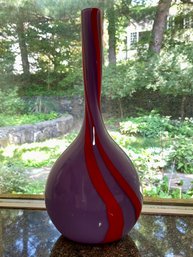 Signed Harris 2009. 14' Art Glass Bud Vase.