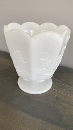 Vintage Collectible EO Brody White Milk Glass Pedestal Candy Dish - Compote -Cleveland Ohio