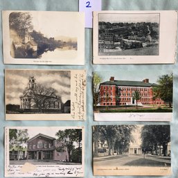 Lot # 2 Of 6 Circa 1905 - 1908 Postcards / Post Cards From Manchester CT, Collinsville CT, Enfield MA  More