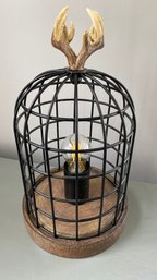 Bird Cage Table Lamp With Horn Finial