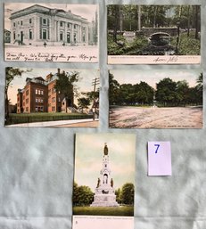 Lot # 7 Of 5 Circa 1906 - 1909 Postcards / Post Cards From Bridgeport & Waterbury CT