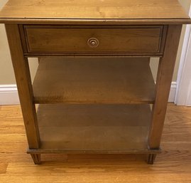 Ethan Allen Single Drawer Cherry Wood Side Table