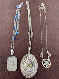 Three Order Of The Eastern Star Necklaces. OES.