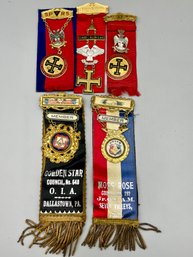 Five Free Moson And Scottish Rite Vintage Badges .