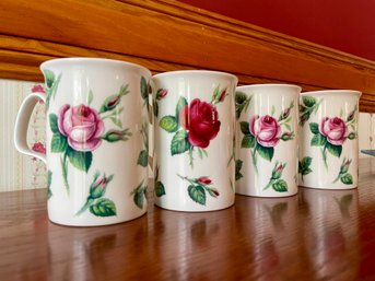 Four Roy Kirkhan Malmaison  , Rose Design Coffee Cups.