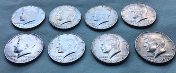 Lot Of 8 Bright 1776-1976 Bicentennial United States 50 Cent Half Dollar Coins