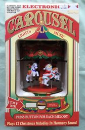 Vintage Christmas Carousel Battery Op Decoration In The Original Box