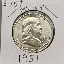 1951  Silver Franklin Half Dollar (30)