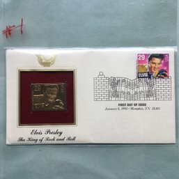 1993 First Day Issue Cover Gold Stamp Replica 29 Cent Elvis Presley U.S. Stamps