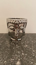 A Brand-New Ceramic Silver Buddha Candle By Thompson Ferrier