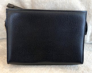 A BALLY Black Leather Clutch With Zip Closure