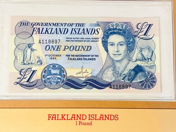 FALKLAND ISLANDS   - 1 Pound -   Uncirculated Foreign Paper Money With Info/ History