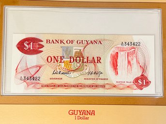 GUYANA  - 1 Dollar -   Uncirculated Foreign Paper Money With Info/ History