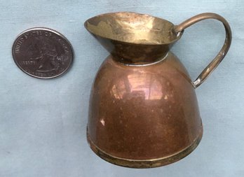 Vintage Tiny Miniature Peerage Pitcher / Creamer Copper & Brass English Measure - (Jigger, Shot Glass)