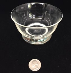 Small Glass Bowl With Silver Plated Base