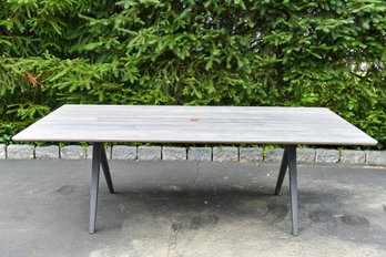 Gloster Split Aluminum And Teak Outdoor Dining Table (RETAIL $3,589)