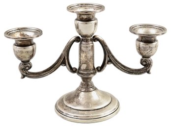 Sterling Silver Weighted Three Arm Candlestick Holder