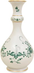 Meissen Indian Green Floral Vase