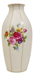 Rosenthal Porcelain Hand-painted Vase With Flower Bouquets