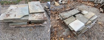 Two Piles Of Bluestone On Pallets