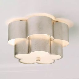 A Tiered Daisy Shade Ceiling Light - Burnished Silver Leaf - Office 1 - Retail $650