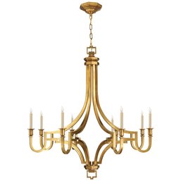 A Visual Comfort  Mykonos  Chandelier - 8 Light - Antiqued Burnished Brass