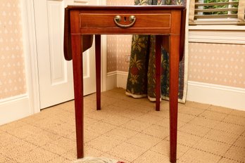Antique Circa 1790 English Mahogany Pembroke Table With Satinwood Banding (RETAIL $3,800)