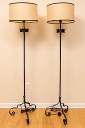 Pair Of Petris Black Metal Floor Lamps