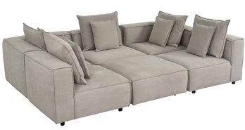 ARHAUS Coburn Six Piece Pit Modular Sectional In Capricorn Grey ( Retail $4,699 )