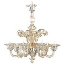 A Cyan Designs 6 Lamp Lascala Collection Murano Style Glass Chandelier