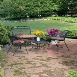 Black Mesh Garden Seating