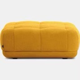 A New In Box DWR Quilton Ottoman In Ochre