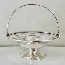 Antique Tiffany & Co. Sterling Silver Edwardian Art Nouveau Basket, TW 7.6 Oz.