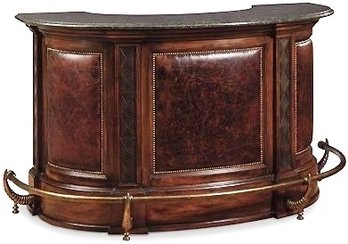Ernest Hemingway Collection By Thomasville Bar With Granite Top And Brass Foot Rail